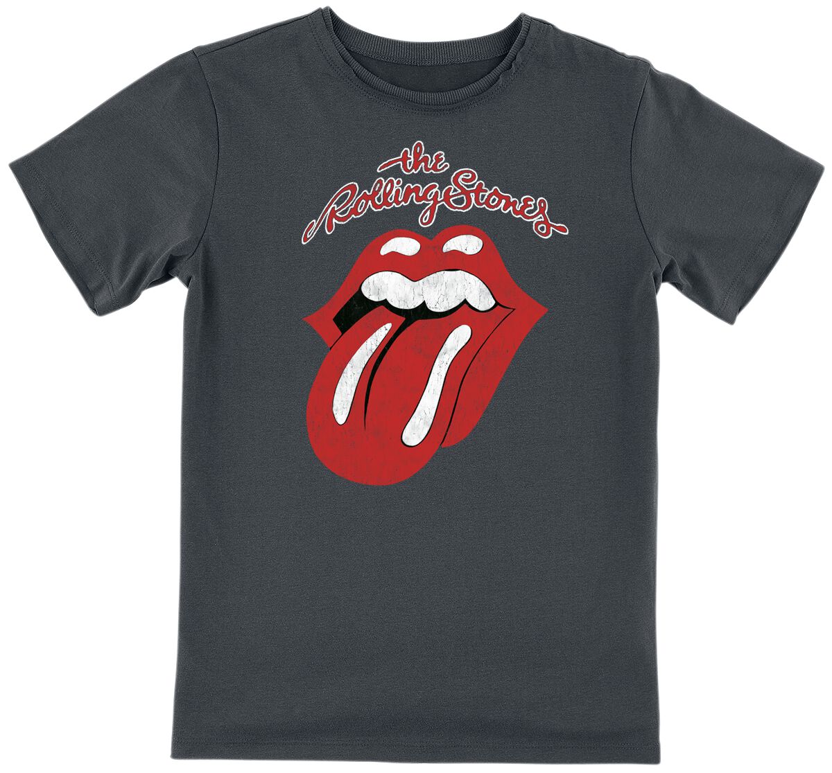 T-shirt  de The Rolling Stones - Amplified Collection - Kids - Vintage Tongue - 116 - pour filles & garçonse - anthracite