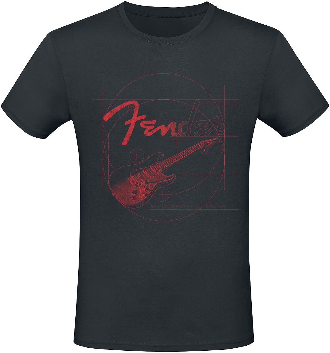 Fender T-Shirt - Red Guitar - XL bis XXL - für Männer - Größe XXL - schwarz  - Lizenziertes Merchandise!