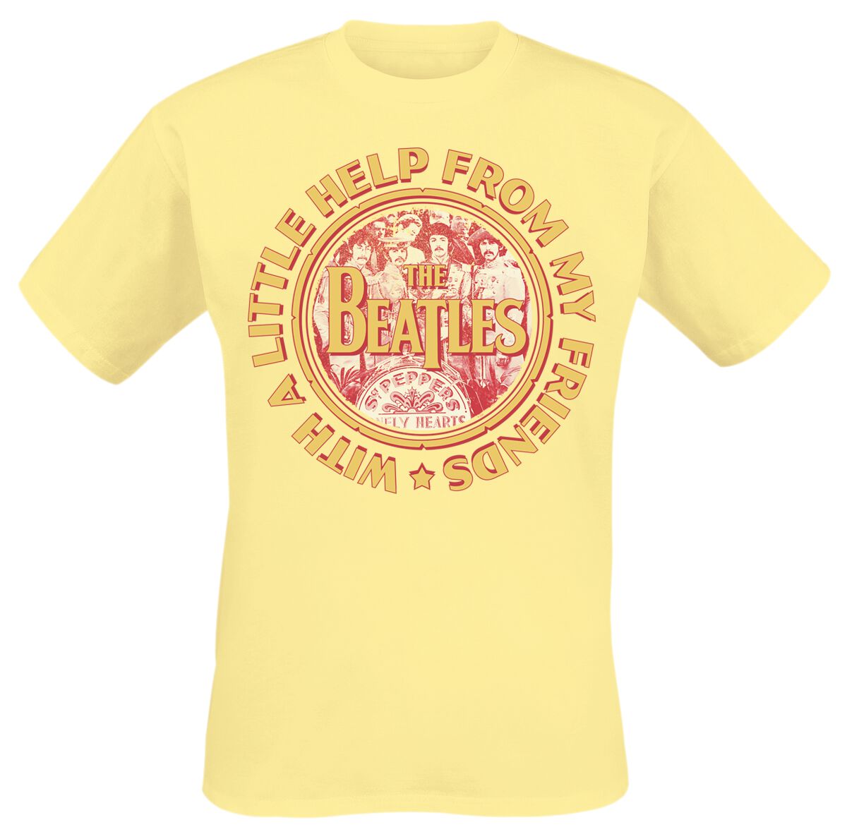 The Beatles T-Shirt - Friends - S bis XXL - für Männer - Größe XXL - gelb  - Lizenziertes Merchandise!