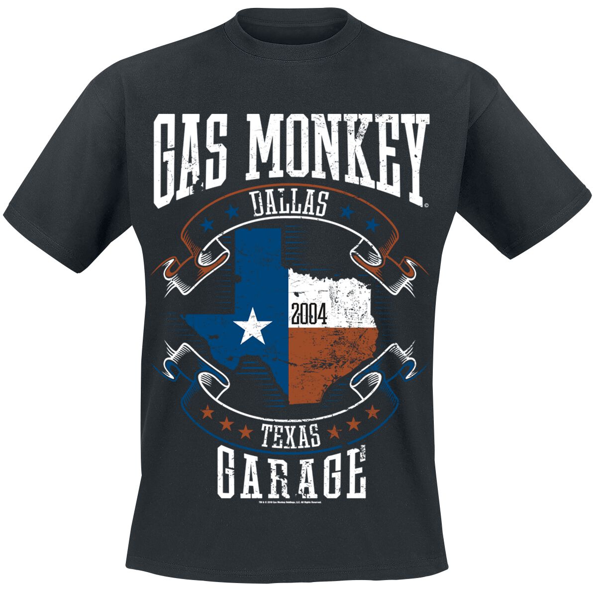Gas Monkey Garage Texas Flag T-Shirt schwarz – 26.10% Rabatt