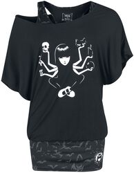 Gothicana X Emily The Strange 2in1 T-Shirt and Top, Gothicana by EMP, T-Shirt