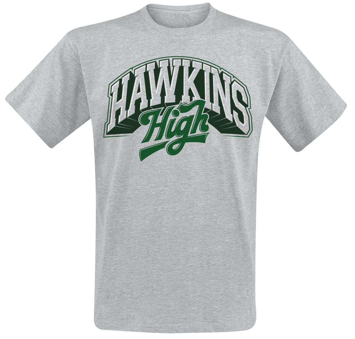0199756103360 - Season 5 - Hawkins High - Logo T-Shirt grau in M