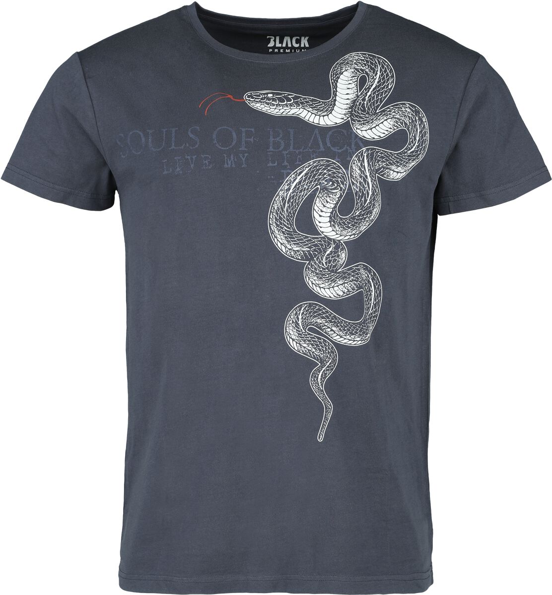 Levně Black Premium by EMP T-Shirt Souls of Black Tričko námořnická modrá