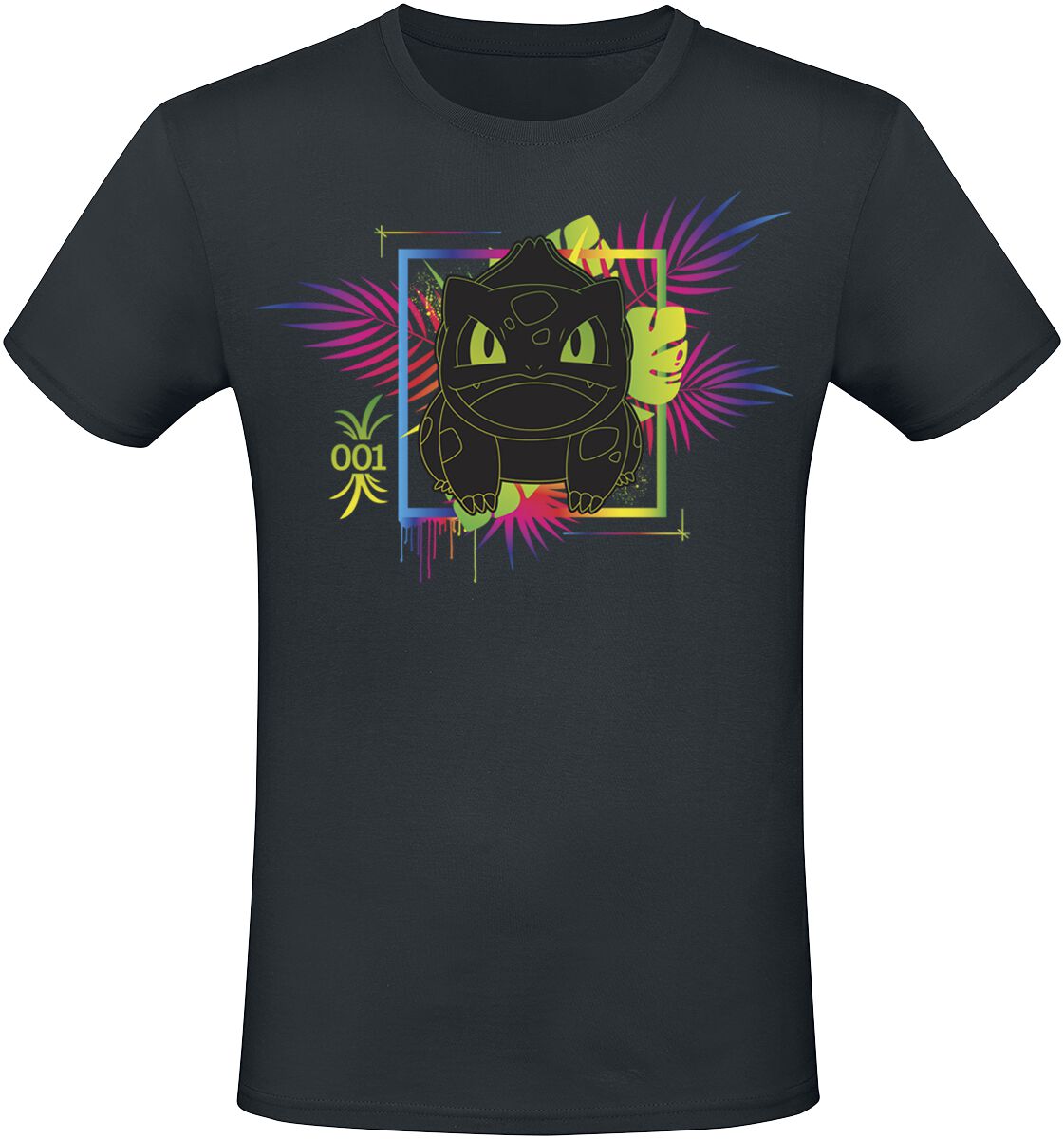 Pokémon - Gaming T-Shirt - Bisasam - Regenbogen - S - für Männer - Größe S - schwarz  - EMP exklusives Merchandise!