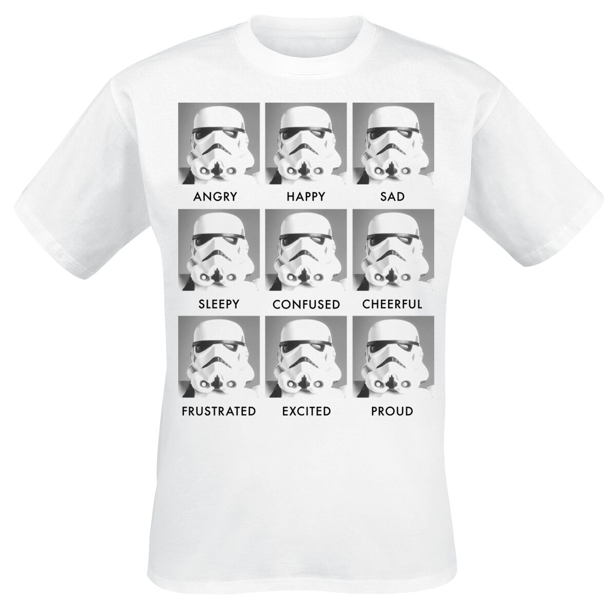 Star Wars T-Shirt - Stormtrooper - Emotions - XL bis 5XL - für Männer - Größe 4XL - weiß  - Lizenzierter Fanartikel