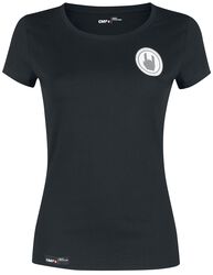 Schwarzes T-Shirt mit Rundhalsausschnitt