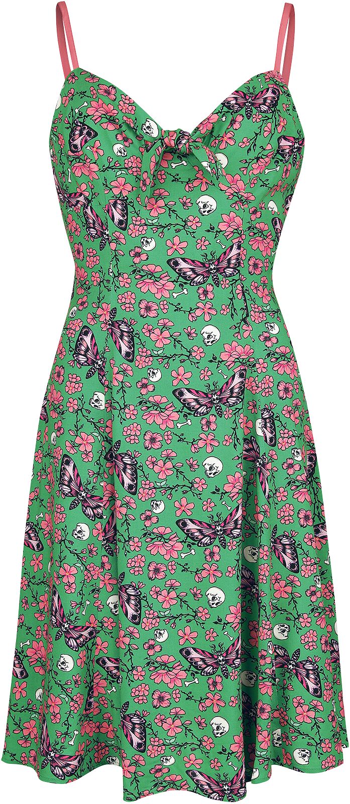 Robe mi-longue de Hell Bunny - Madilynn Knee Dress - XS à 4XL - pour Femme - vert/rose
