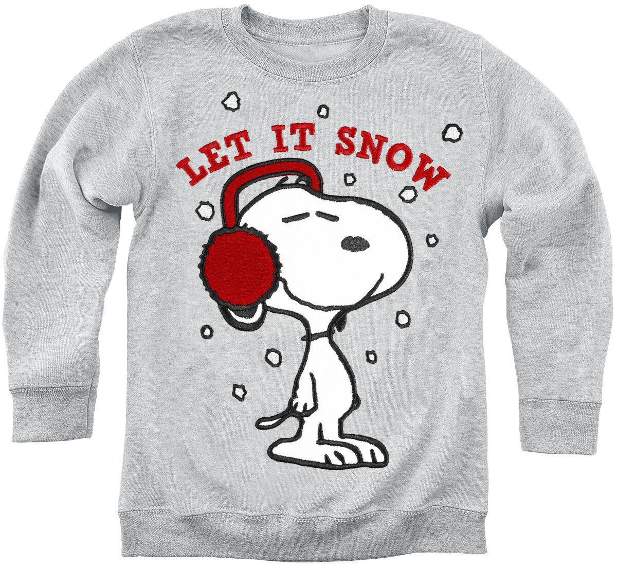 Sweat-Shirt de Snoopy - Enfants - Let It Snow - 104 à 152 - pour filles & garçonse - gris chiné