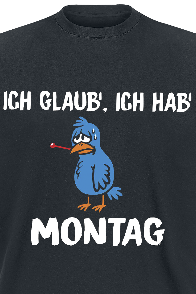 Tierisch Ich glaub' ich hab' Montag T-Shirt schwarz