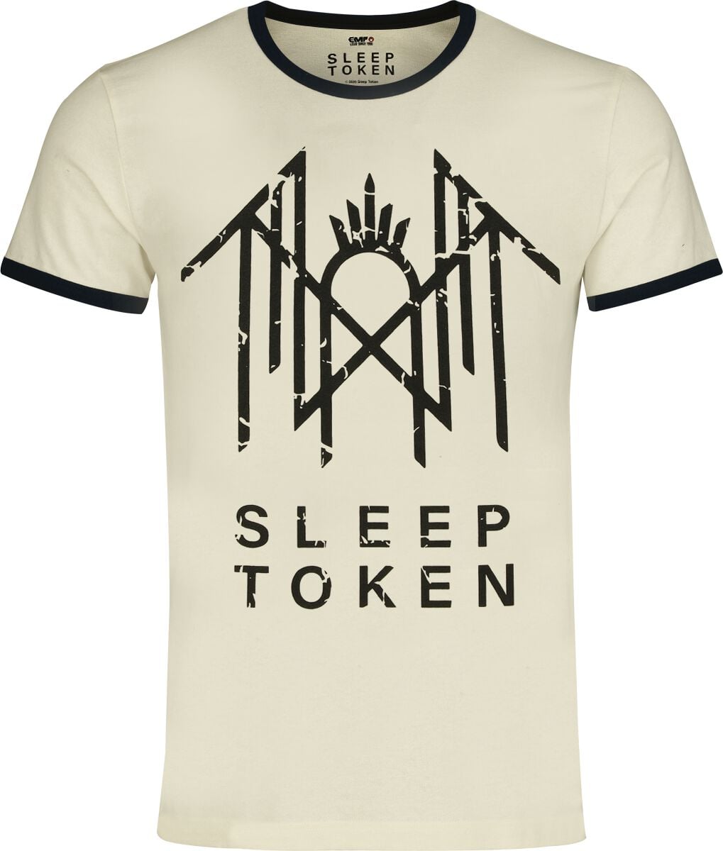 T-Shirt Manches courtes  de Sleep Token - Logo - Ringer Shirt - S à 5XL - pour Homme - blanc cassé
