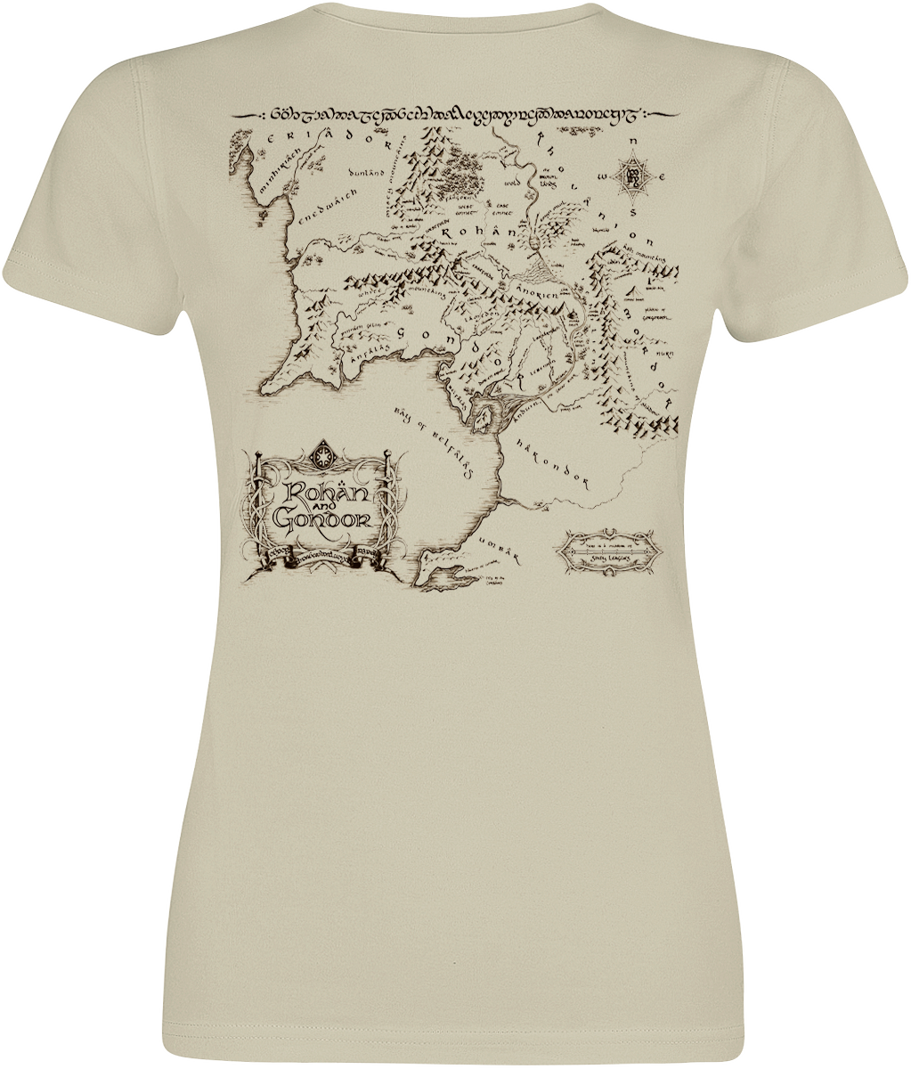 Thumbnail - Der Herr der Ringe Gondor Map T-Shirt sand in L