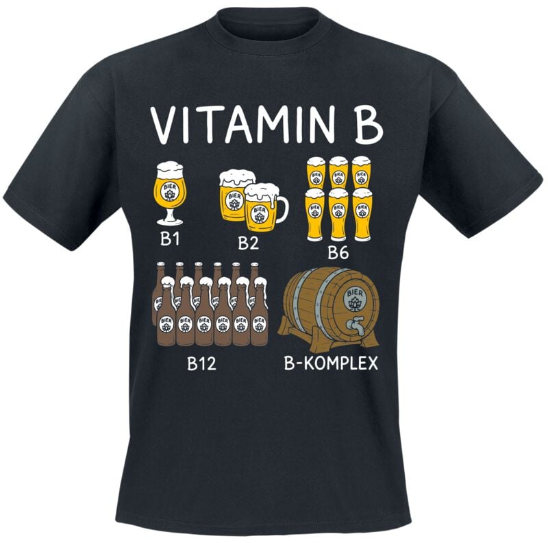 T-Shirt Manches courtes Fun de Slogans - Vitamin B - M à 3XL - pour Homme - noir