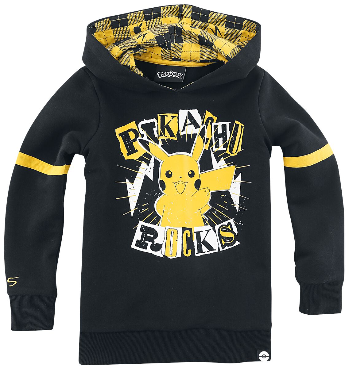 Pokémon Kids - Pikachu - Rocks Hoodie Sweater black yellow