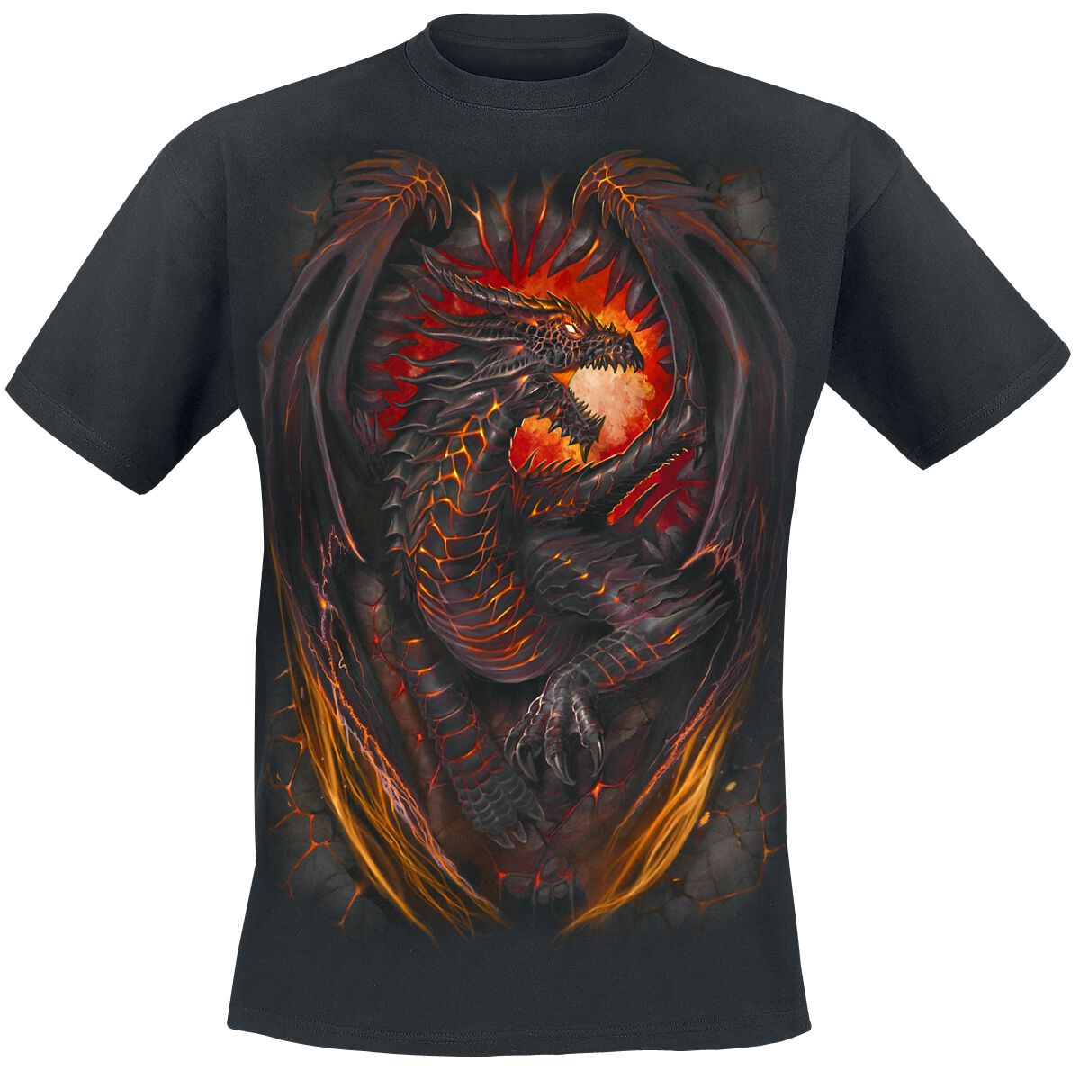 Levně Spiral Dragon Furnace Tričko černá