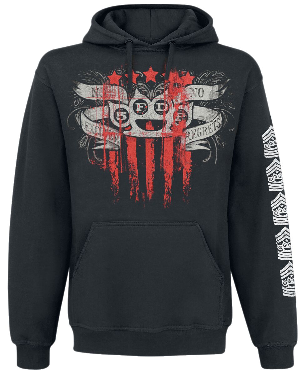 Five Finger Death Punch Kapuzenpullover - No Regrets - S bis XXL - für Männer - Größe L - schwarz  - Lizenziertes Merchandise!