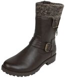 Knitted Strap Boot, RED by EMP, Boot