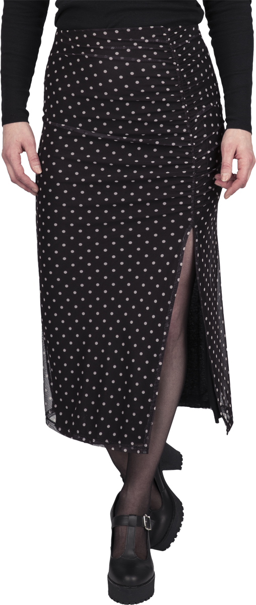 Thumbnail - RED by EMP Polka Dot Basic Rock Mittellanger Rock schwarz in S