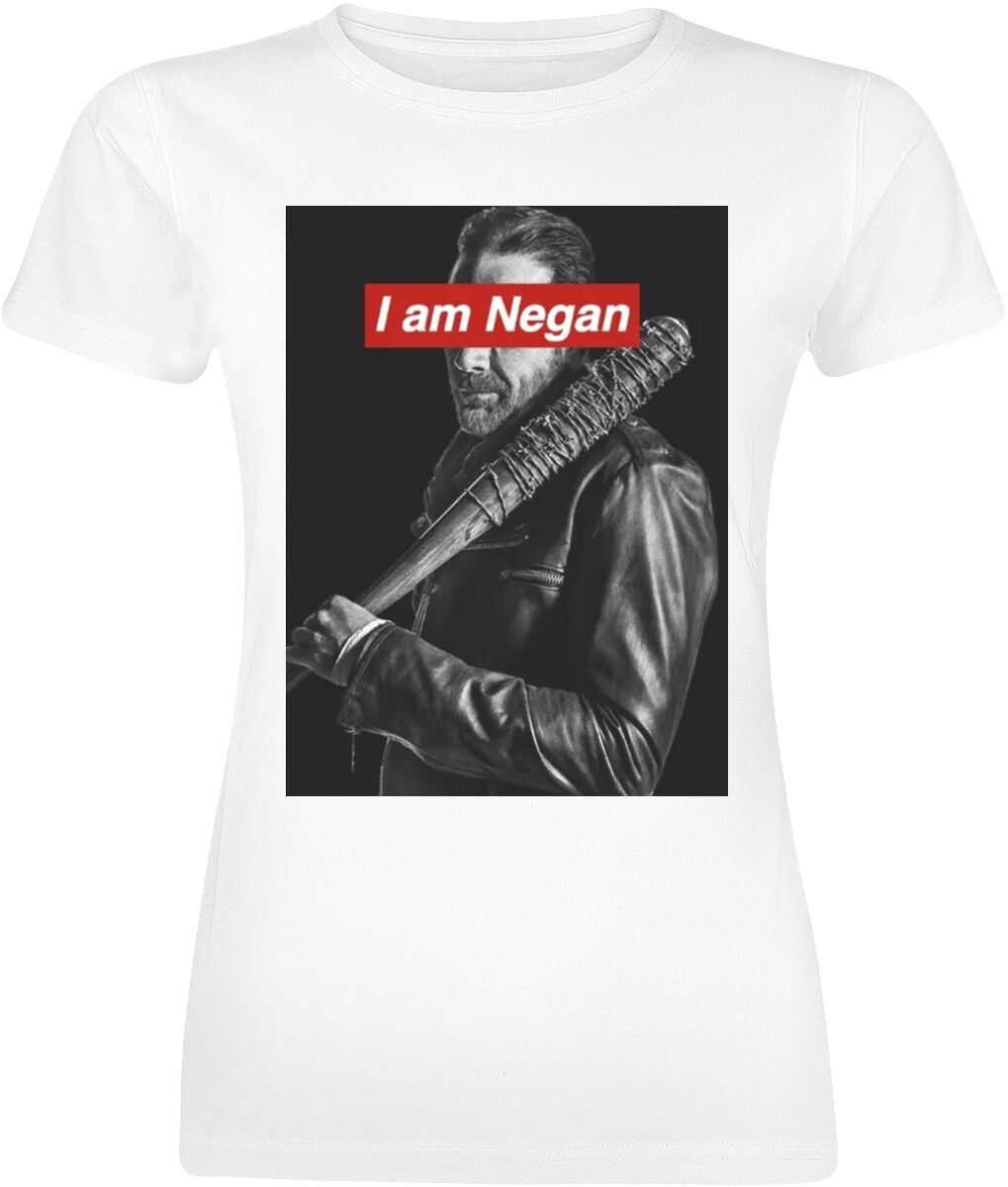 The Walking Dead T-Shirt - I Am Negan - S bis L - für Damen - Größe M - weiß  - Lizenzierter Fanartikel