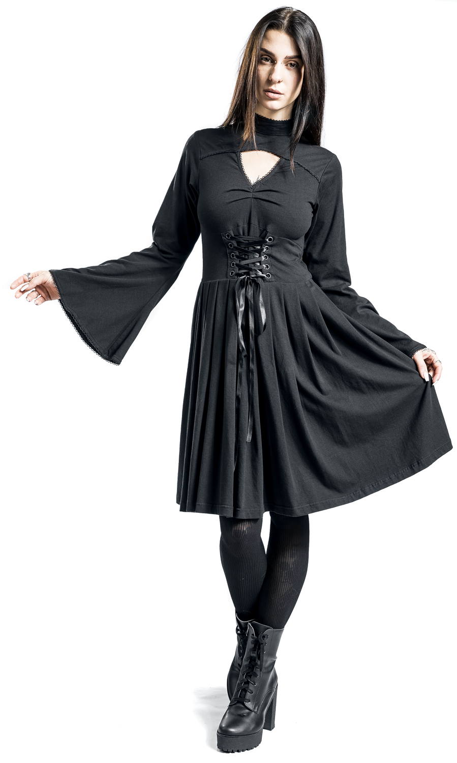 Poizen Industries Stranger Dress Mittellanges Kleid schwarz