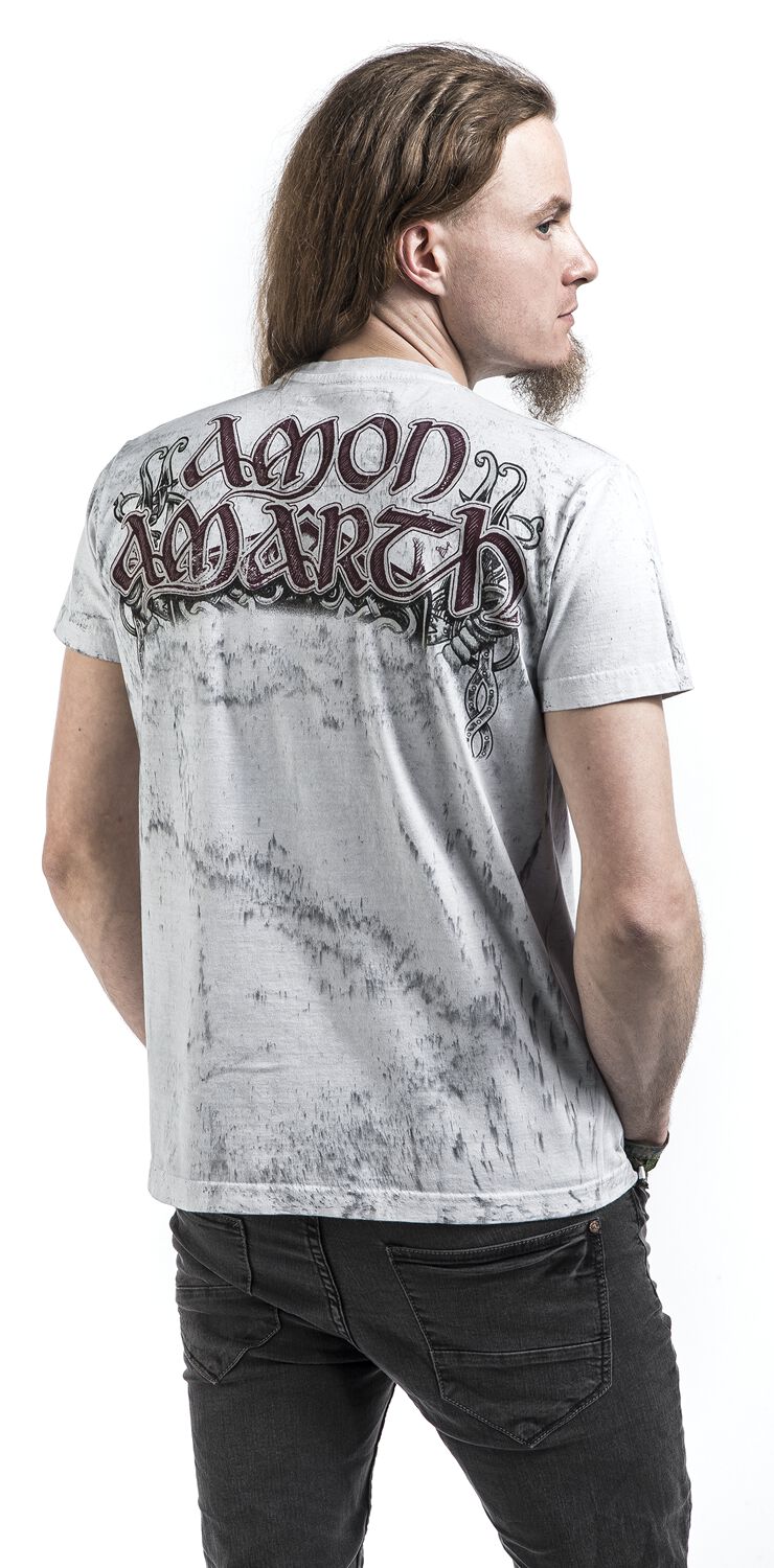 Amon Amarth T-Shirt Ufficiale Uomo Manica Lunga - Grigio Teschio, Taglia XXL, Licenza Ufficiale