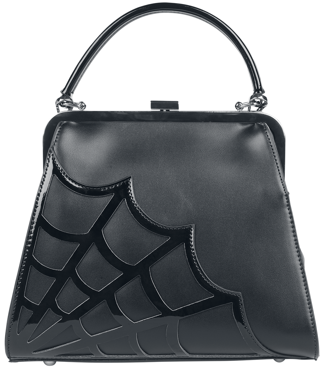 Banned Retro - Gothic Clutch - Spiderweb Applique - für Damen - schwarz