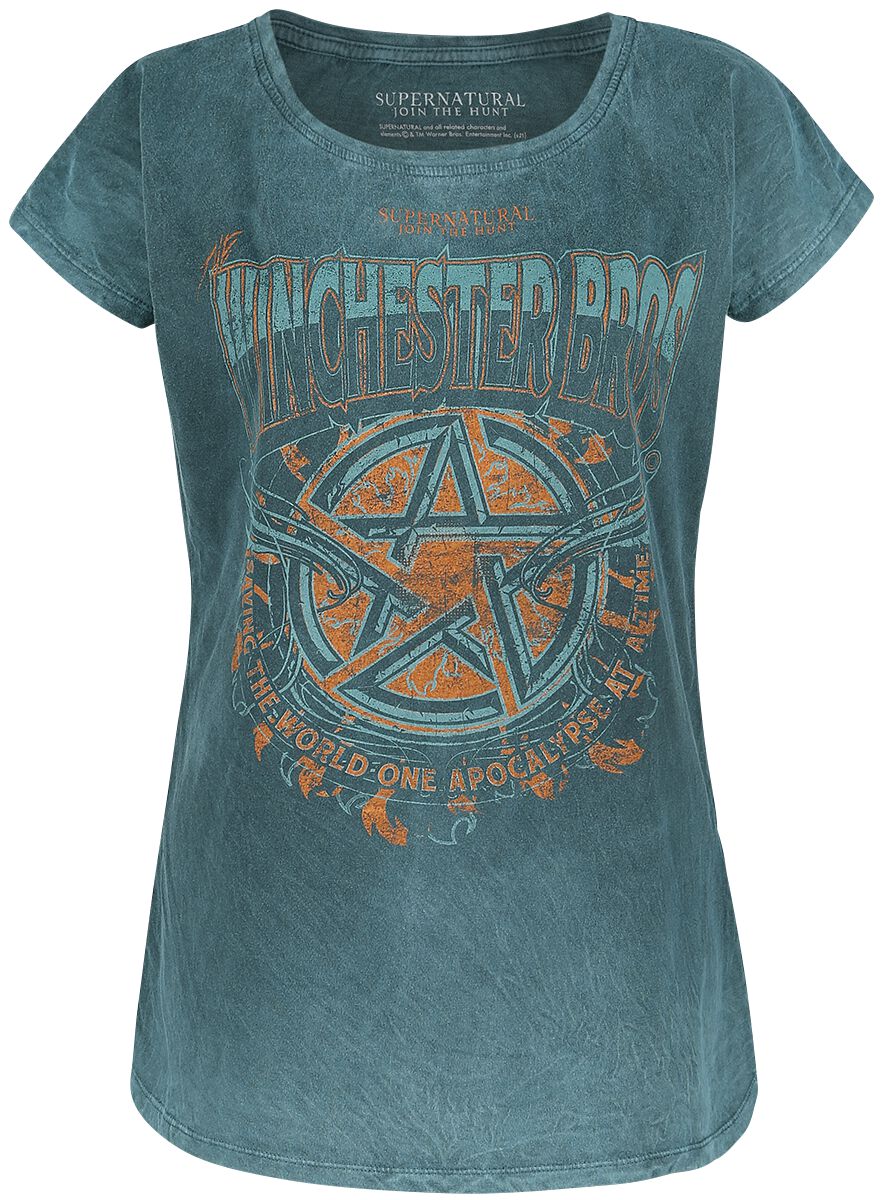 Supernatural T-Shirt - Winchester Bros. - S bis M - für Damen - Größe M - petrol  - EMP exklusives Merchandise!