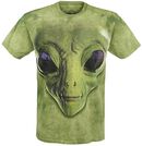 Green Alien Face, The Mountain, T-Shirt