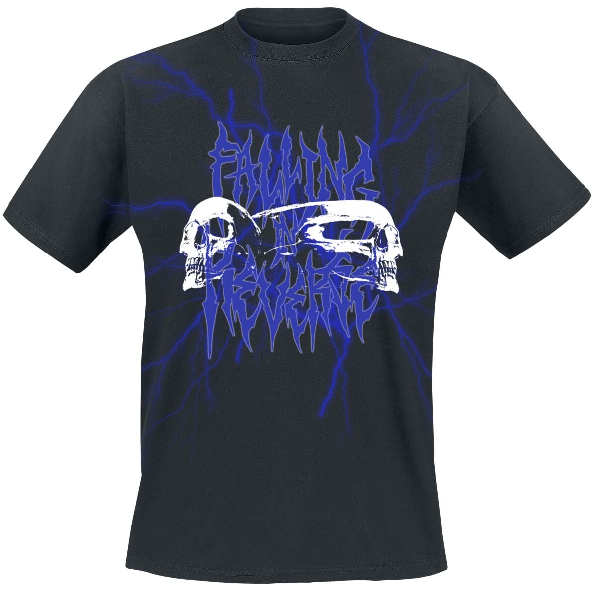 Falling In Reverse T-shirt - Lightning Skull - S tot XXL - voor Mannen - zwart