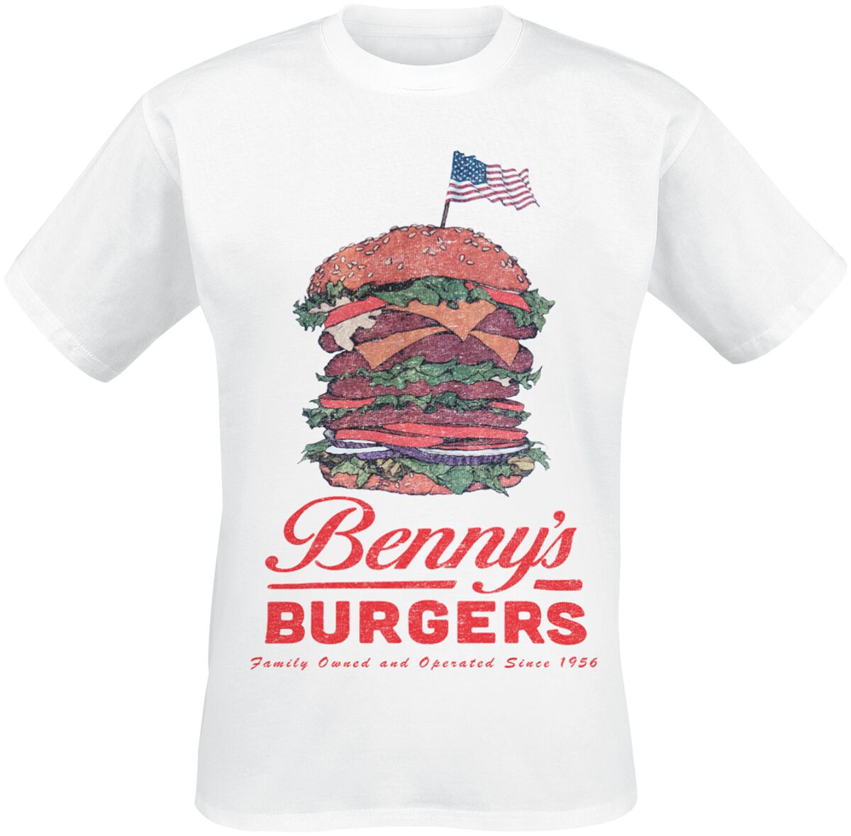 Stranger Things Benny’s Burgers T-Shirt weiß Stranger Things Benny’s Burgers T-Shirt weiß