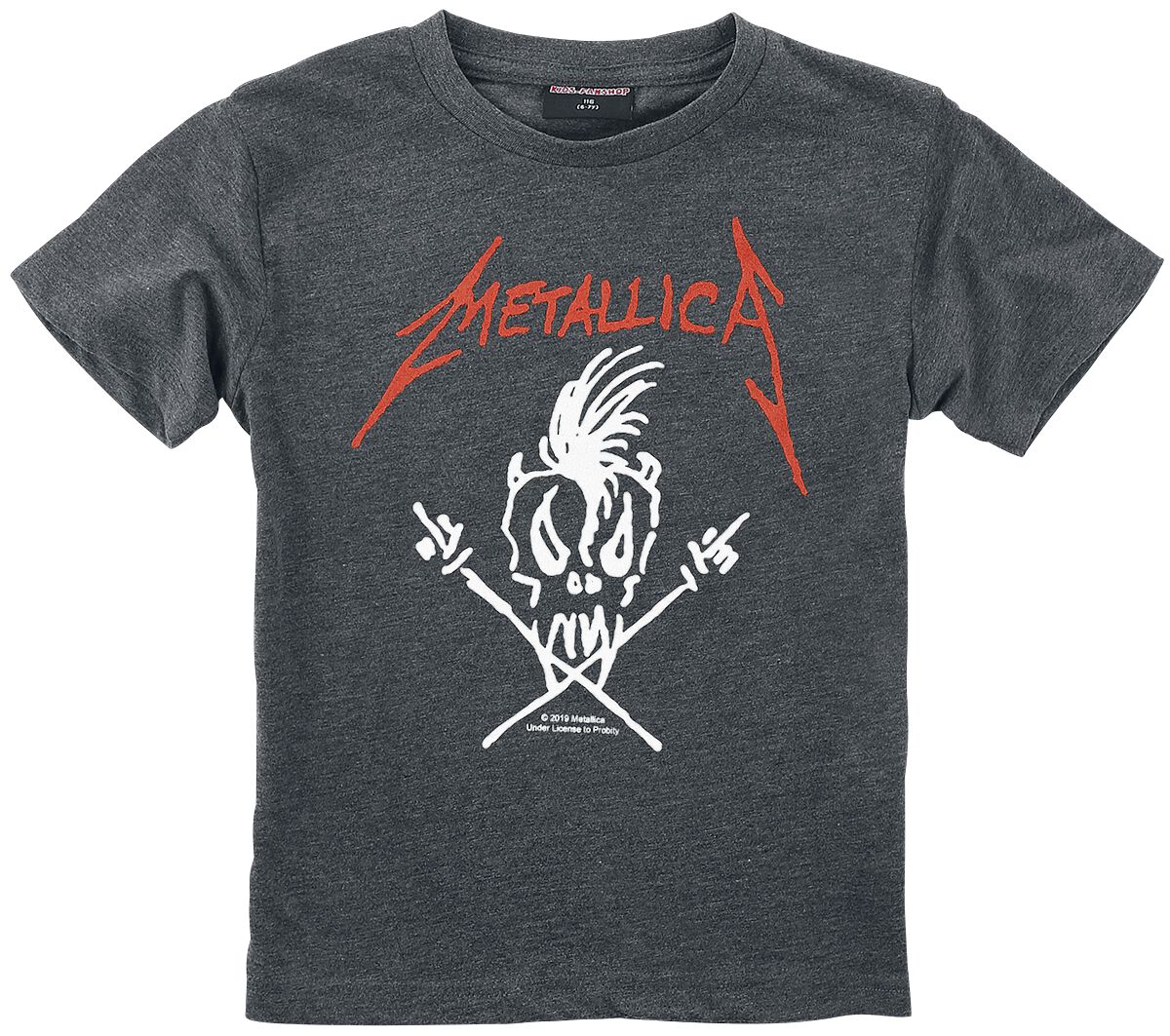 Metallica T-Shirt - Metal-Kids - Scary Guy - 92 bis 164 - für Mädchen & Jungen - Größe 164 - anthrazit meliert  - Lizenziertes Merchandise!