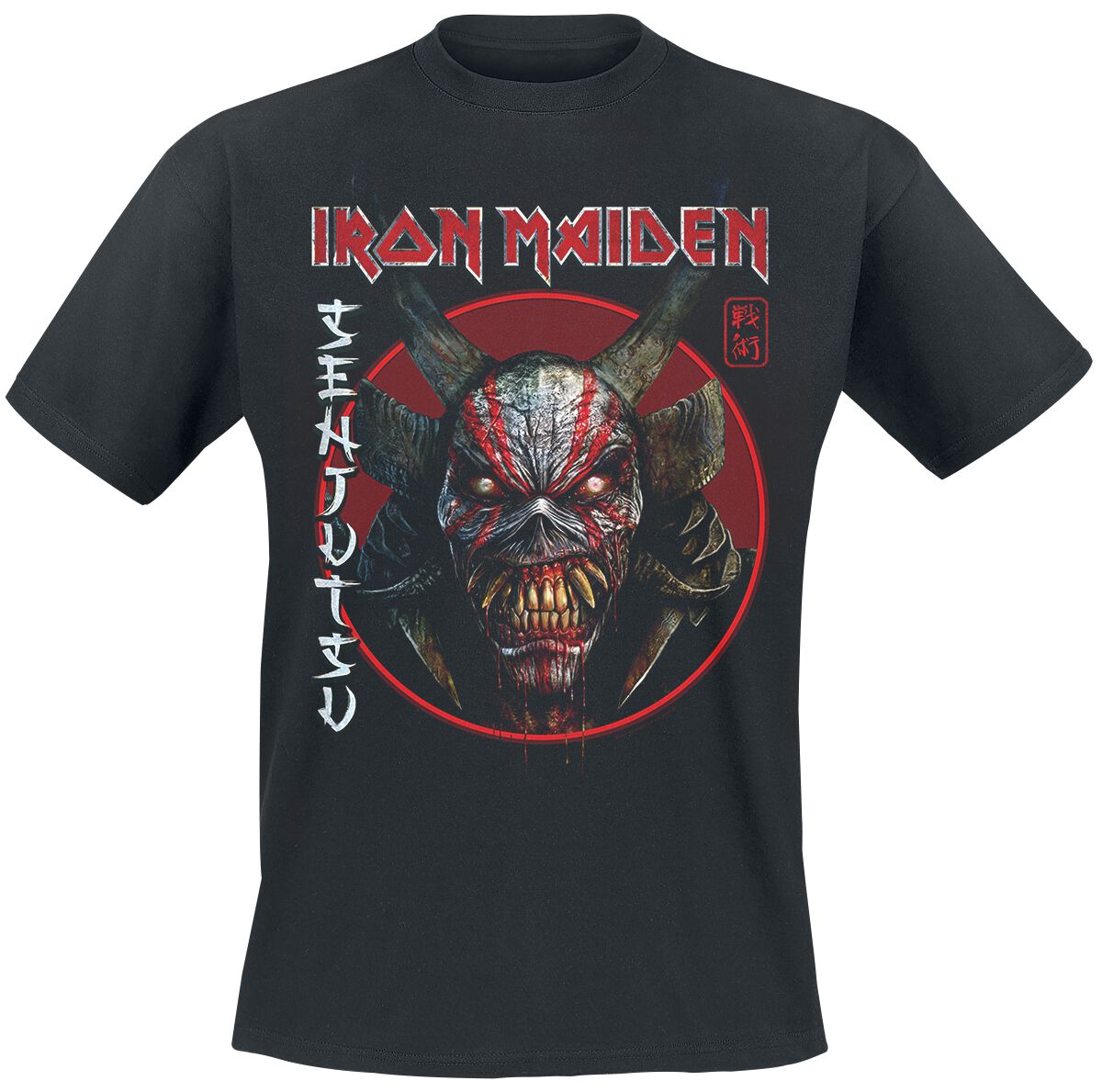Senjutsu Eddie Face Circle T-Shirt schwarz von Iron Maiden