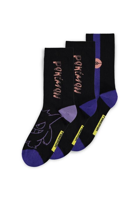 Chaussettes Gaming de Pokémon - Ghosts - EU39-42 à EU 43-46 - pour Unisexe - noir