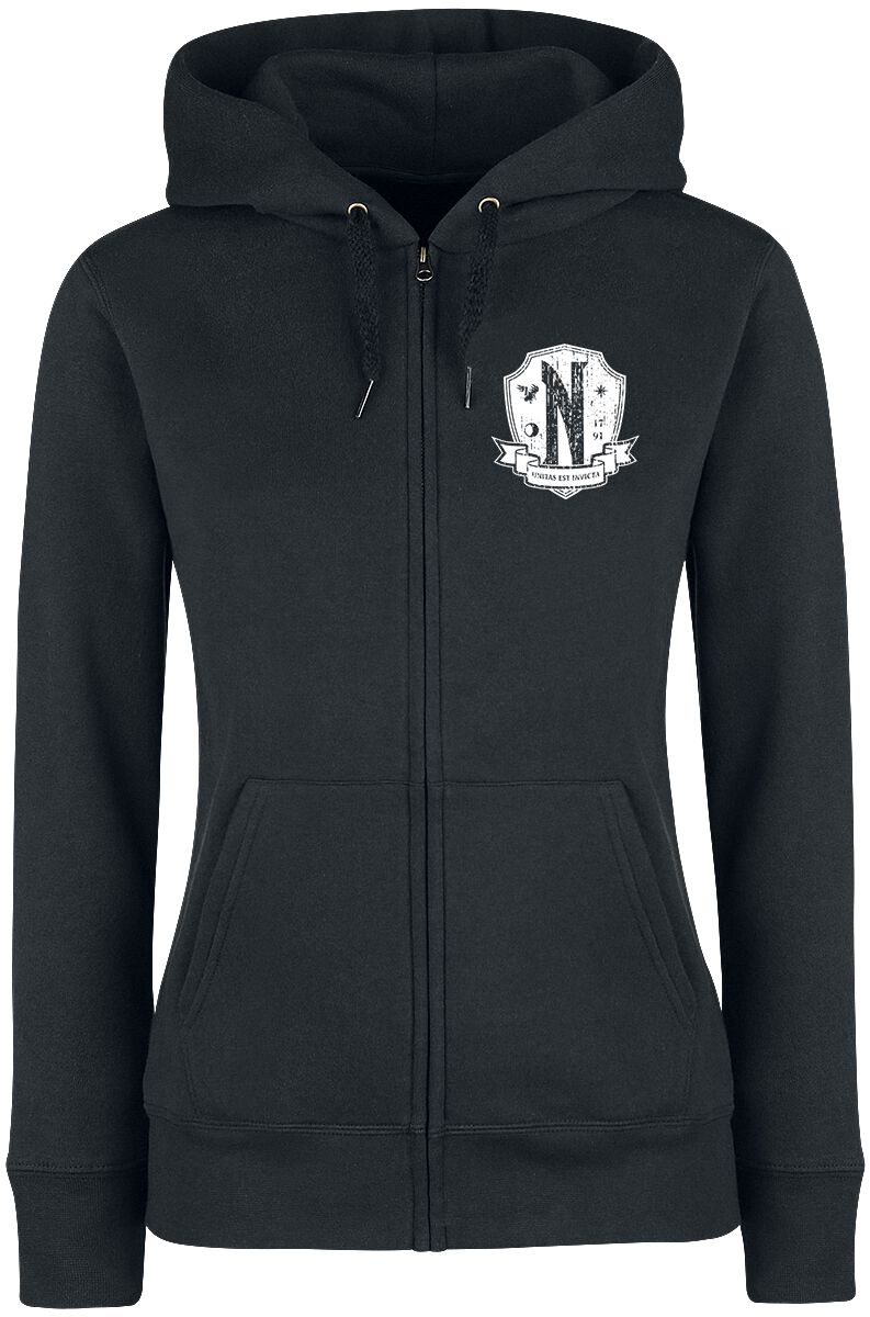 Wednesday Nevermore – Logo Kapuzenjacke schwarz Wednesday Nevermore – Logo Kapuzenjacke schwarz