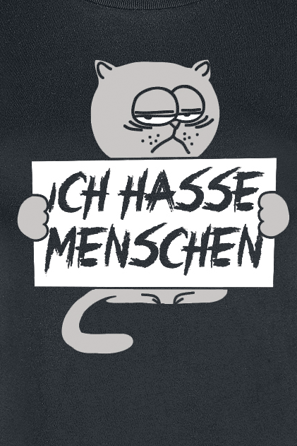 Tierisch Ich hasse Menschen T-Shirt schwarz