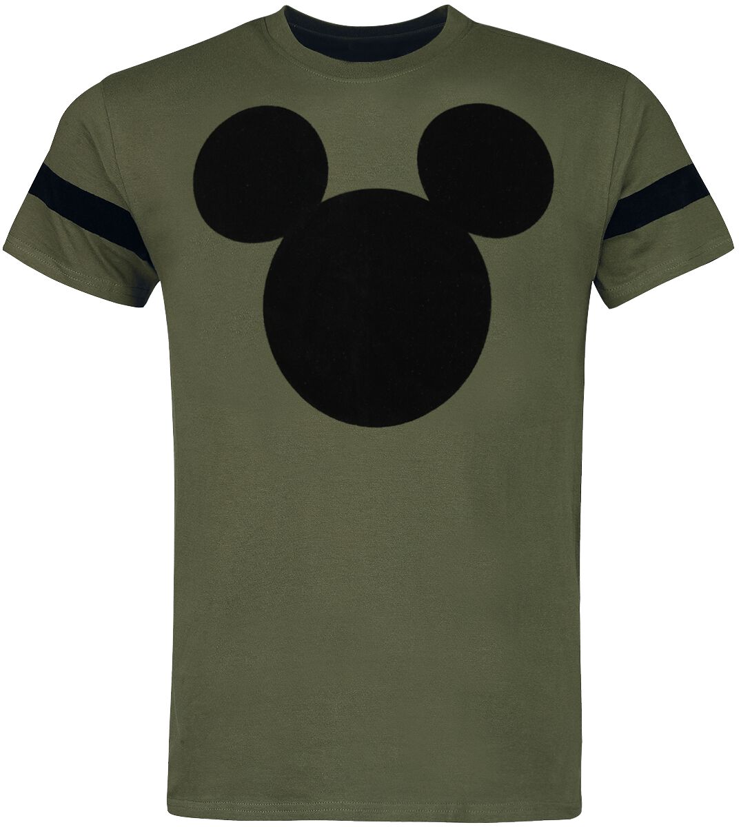 Mickey Mouse Head Flock T-Shirt grün von Mickey Mouse