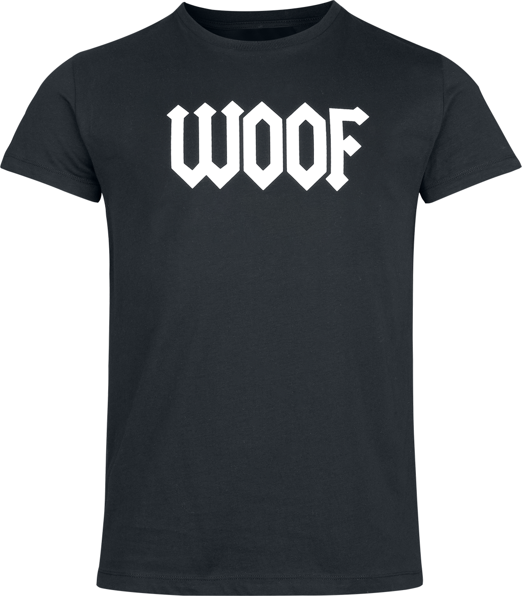 Peanuts  T-Shirt - WOOF - for Men - black