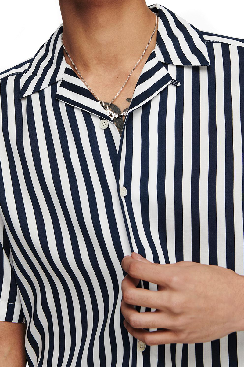 ONLY and SONS ONSWAYNE LIFE SS VISCOSE SHIRT NOOS Kurzarmhemd blau weiß