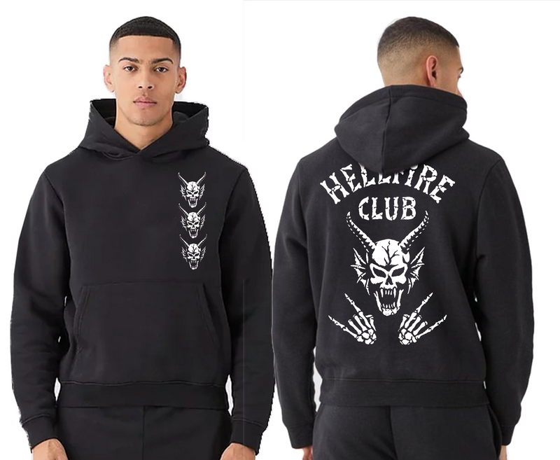 Stranger Things  Hoodie - Hellfire Club Bones - for Men - black