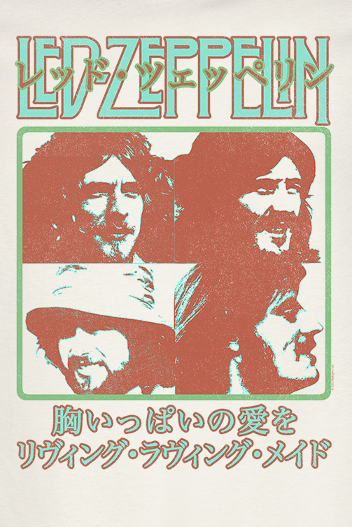 Led Zeppelin Amplified Collection - Japan Poster T-Shirt altweiß