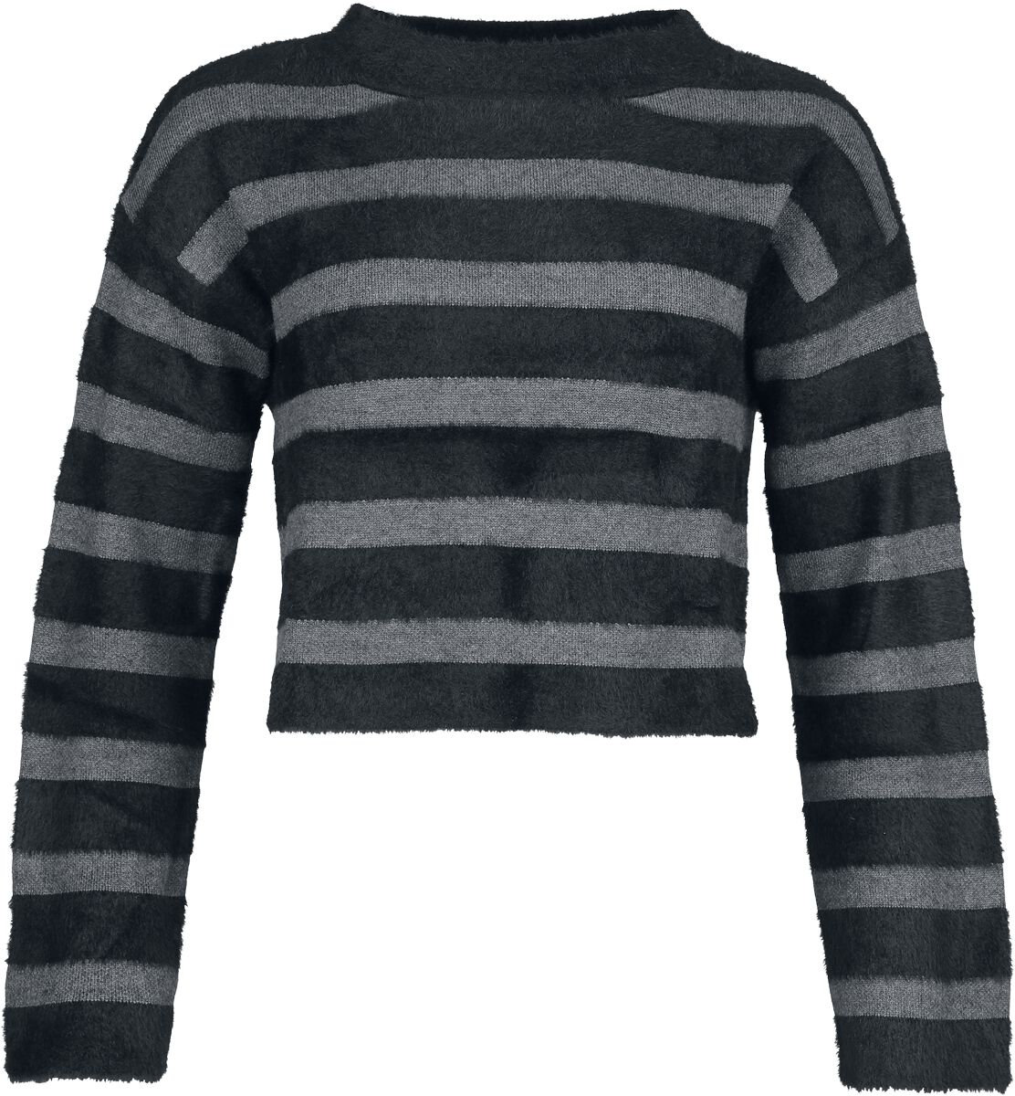 Sudadera Gótico de KIHILIST by KILLSTAR - Stormstripe Sweater - Mujer - negro/gris