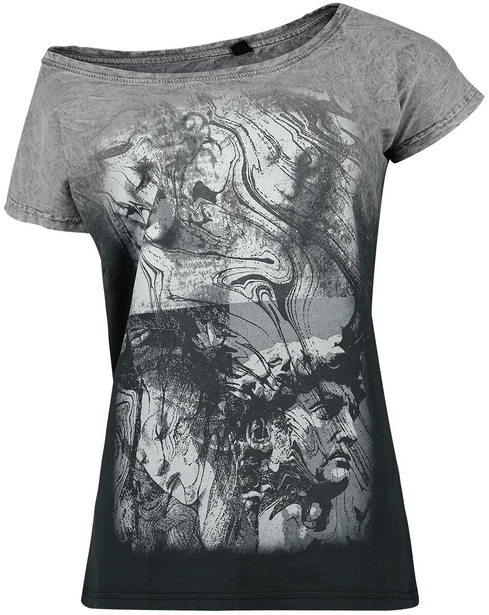 Outer Vision - Gothic T-Shirt - Classic - S bis 4XL - für Damen - Größe L - grau