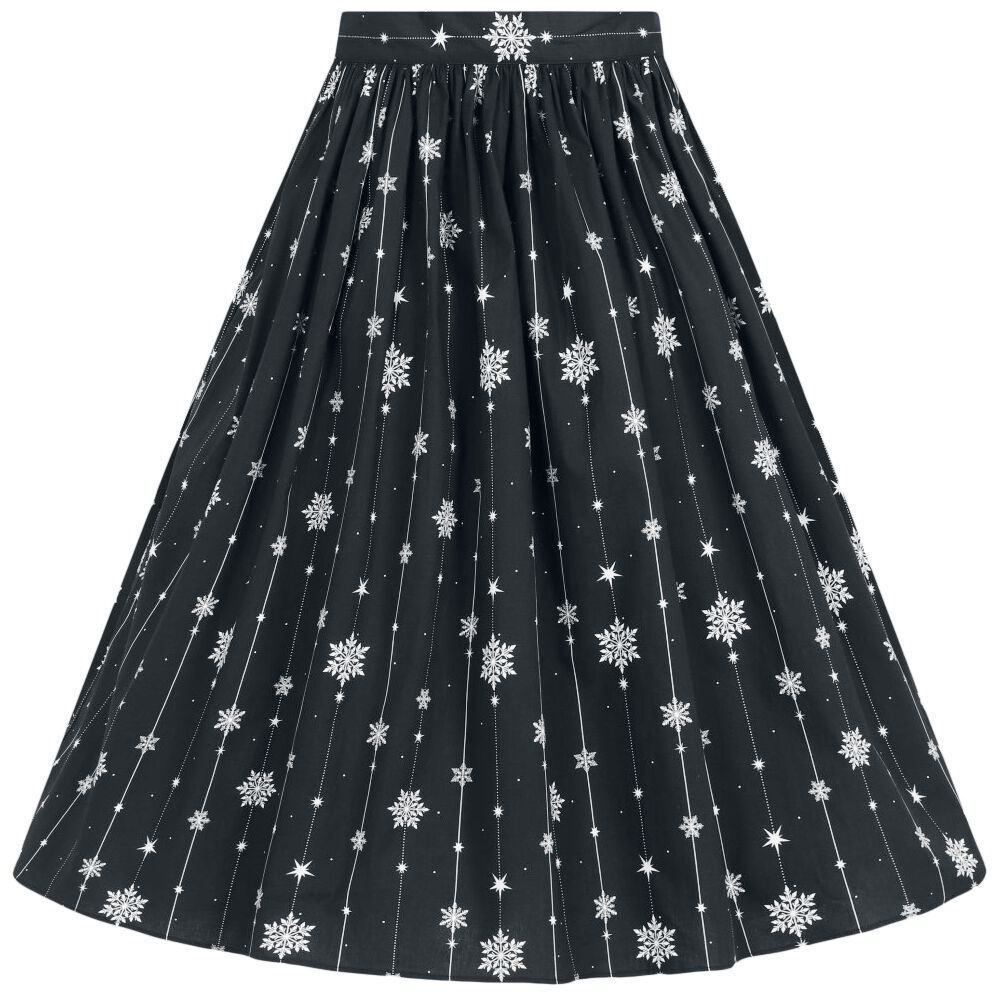Hell Bunny Belle 50`s Skirt Mittellanger Rock schwarz weiß in XL