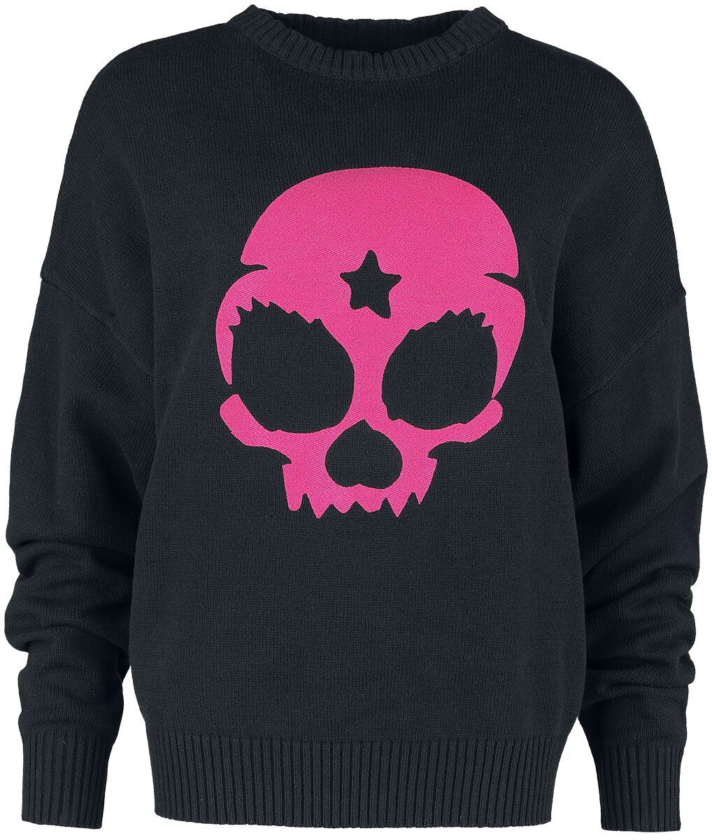 Full Volume by EMP Knitted sweater with playful skull Knit jumper black