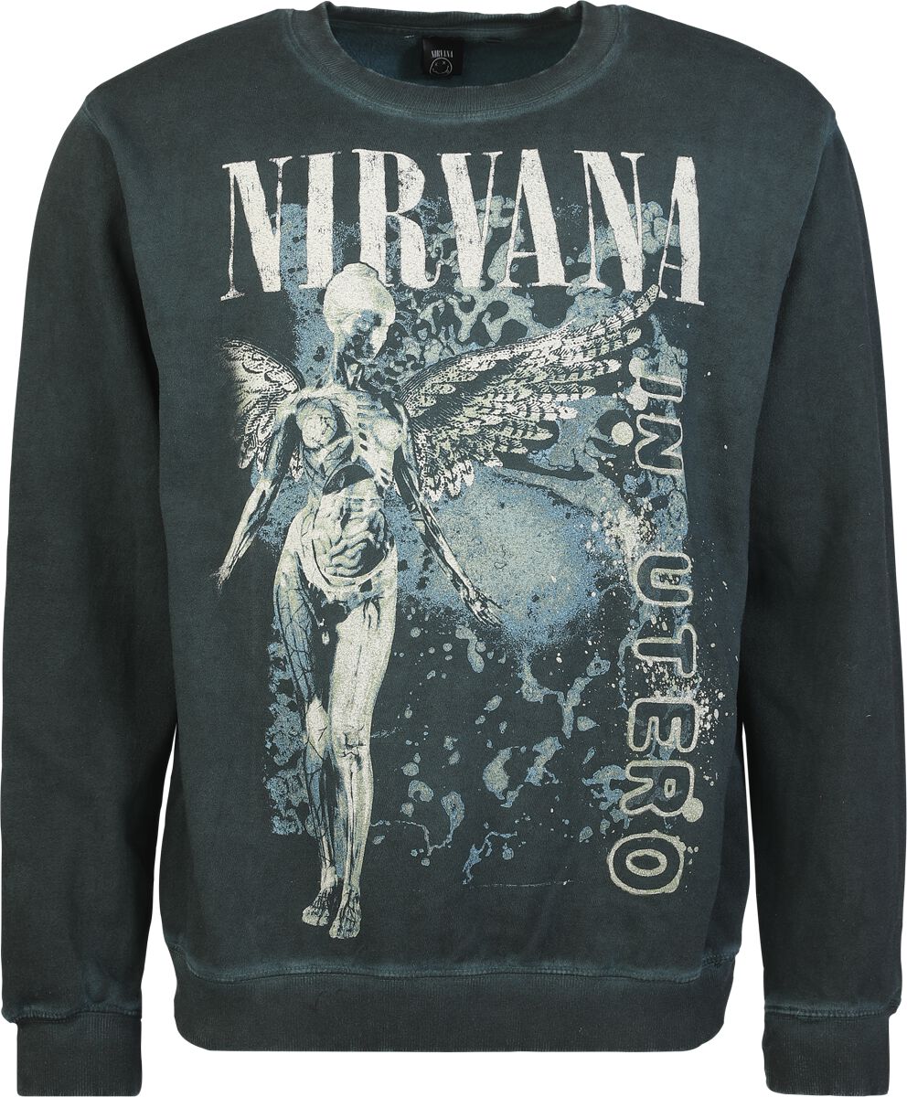 Nirvana In Utero Sweatshirt dunkelgrün in M