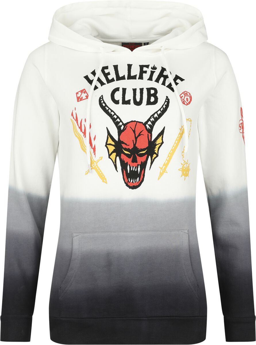 Stranger Things Hellfire Club Kapuzenpullover schwarz weiß in L