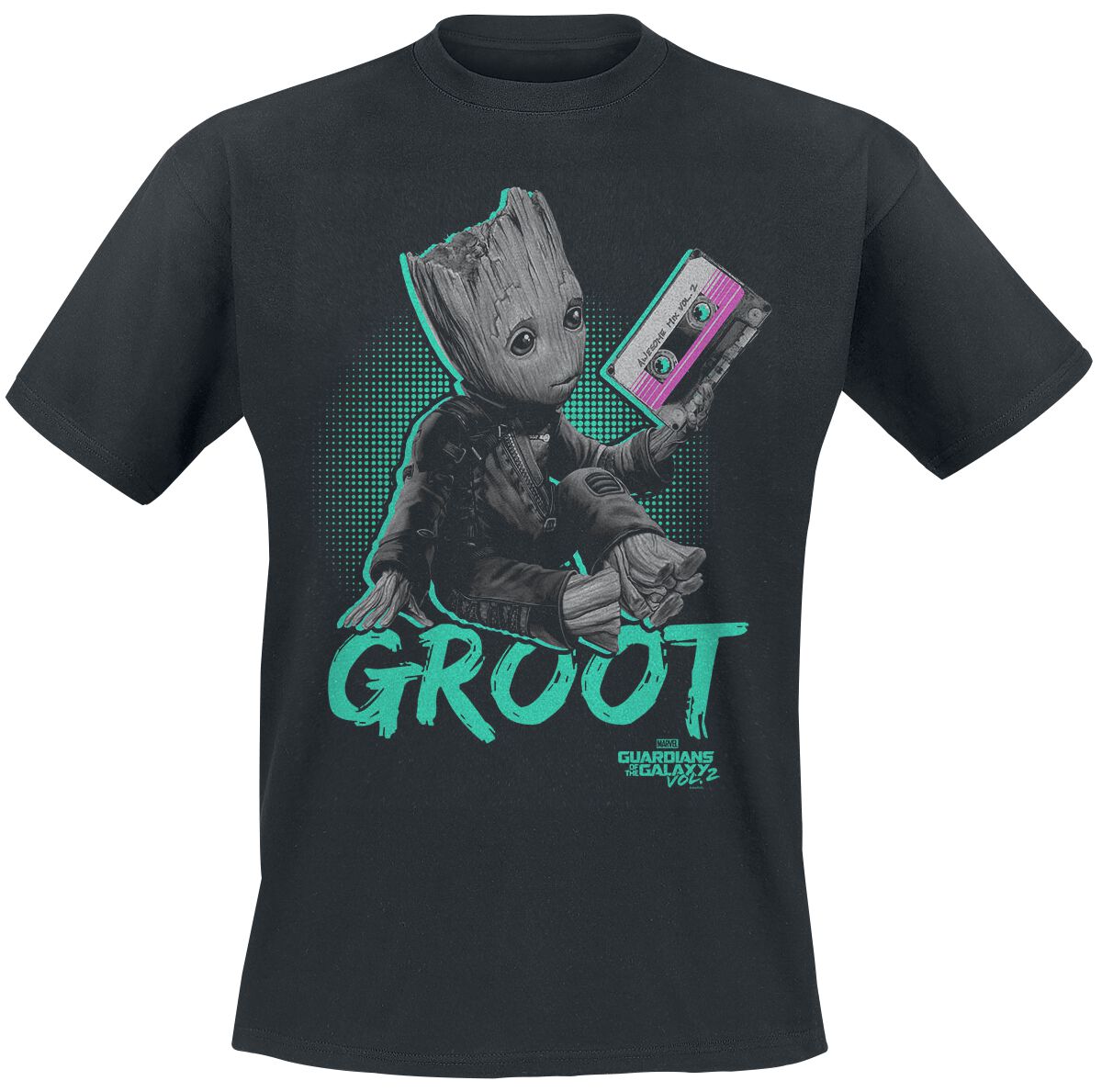 Guardians Of The Galaxy - Marvel T-Shirt - Neon Groot - M bis XL - für Männer - Größe XL - schwarz  - Lizenzierter Fanartikel