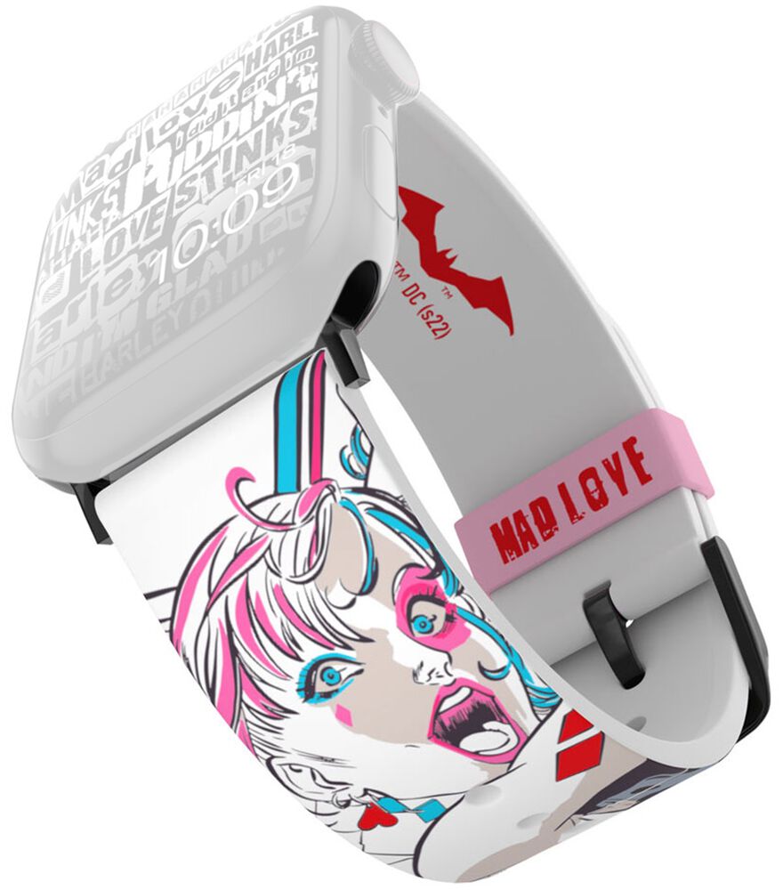 Levně Harley Quinn Řemínek na smart hodinky MobyFox - Mad Love vyměněn náramek vícebarevný