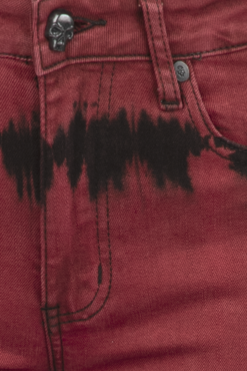 Thumbnail - Rock Rebel by EMP Grace (Boot-Cut) Jeans schwarz rot in W27L32