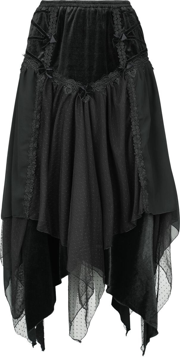 Image of Gonna al ginocchio Gothic di Sinister Gothic - Gothic skirt - XS a 4XL - Donna - nero
