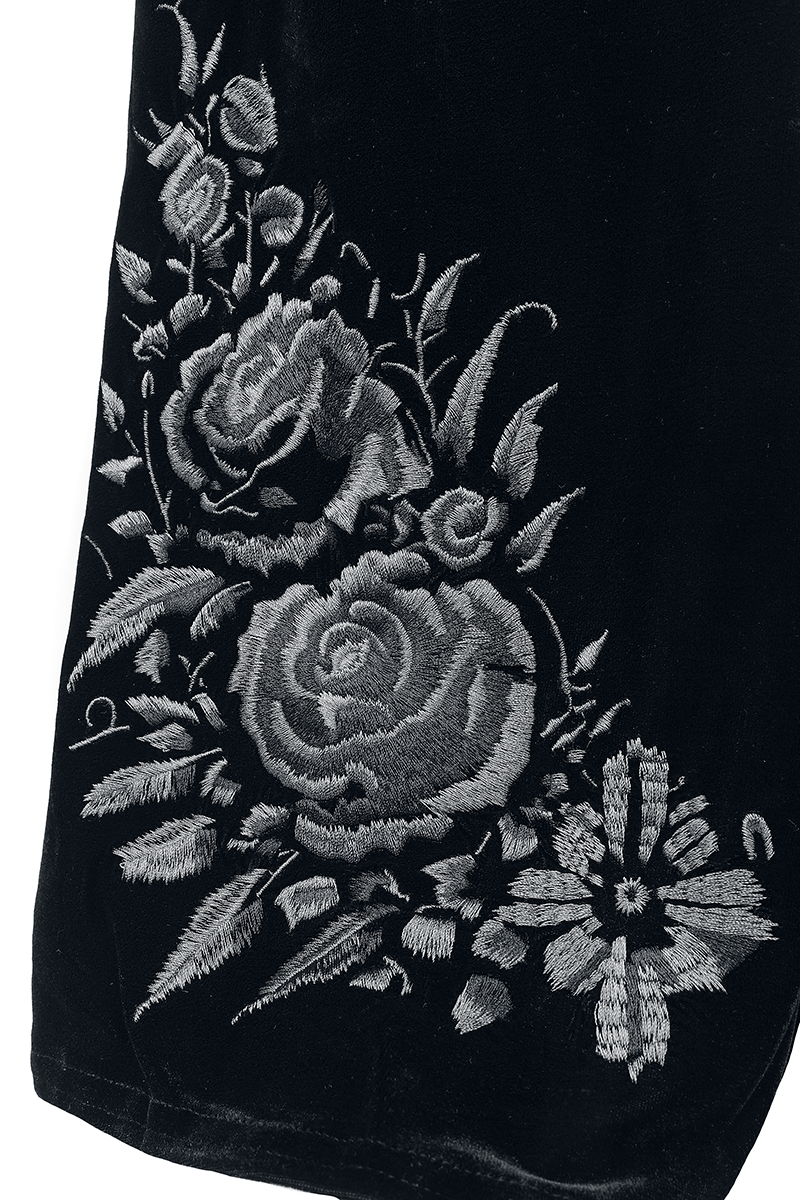 4068143447157 - Nocturne Nights - A DevilS Rose Flares Stoffhose schwarz in M